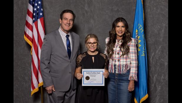 LT Governor Larry Rhoden, Allison Kahler, Governor Kristy Noem.
