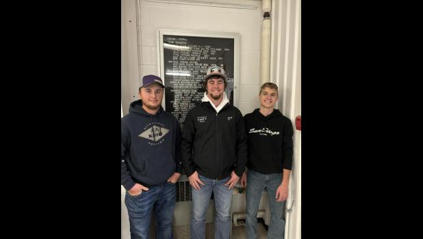 Coach Dylan Beckman, Rylee Veal, Kyle Stadler.