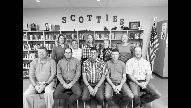 Haakon School District 27-1 Members - Back row (l to r): Britni Ross, Mandie Menzel, Tanya Peterson; Anita Peterson and Jari Spry. Front row: Jeff Reickman, Jeff Gabriel, Scott Brech, Trevor Fitch and Tucker Smith.