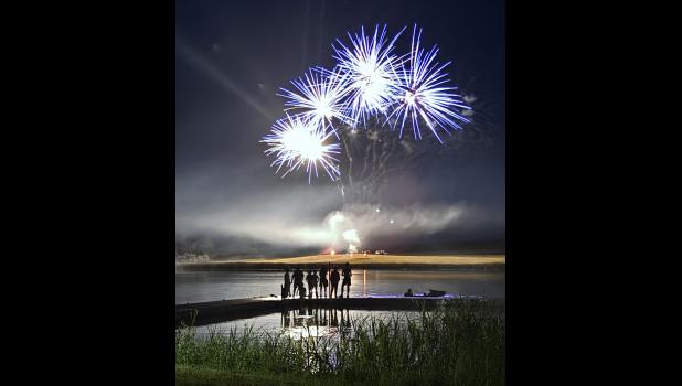 Fireworks ... at Durkee Lake main dock, Saturday, July 4th 2026. Photo courtesy Kaylee Grueb