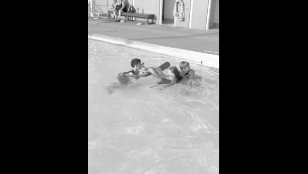 Lifeguards practice rescue. Photo courtesy of the Jones County Ambulance Service Facebook page