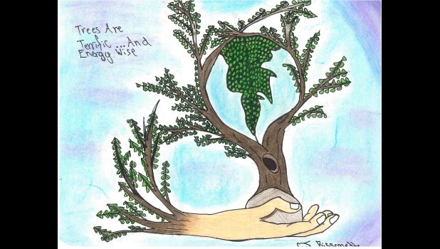 C.J. Bissonettes poster about Arbor Day. Courtesy Photo of Arlene Hicks
