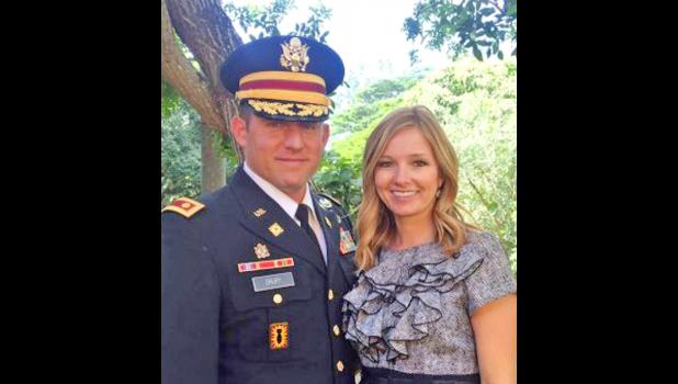 Explosive ordinance disposal officer, Major Nick Drury, and his wife, Heidi. He is one of only 10 selected to attend professional military education at the invitation of the Indian Army this year.