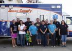 Several of the faces behind the Jones County Ambulance Service are pictured above (L-R): LaTonya Erikson, Brett Anderson, Becca Miller, Greg Boyles, Beth Newbold, Jerry Hatheway, Teresa Hatheway, Kayla O’Dell, Kari Harter, Heath Harter and Tammy Van Dam.
